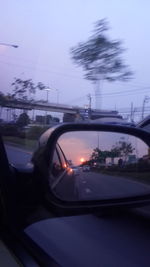 Reflection of sky in car windshield