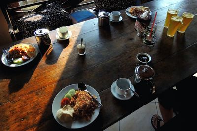 Close-up of food on table