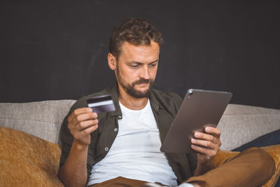 Man using mobile phone