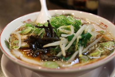 Close-up of soup in bowl