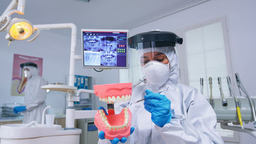 Female scientist working in laboratory