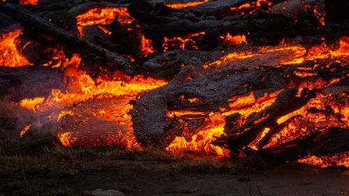 Close-up of bonfire