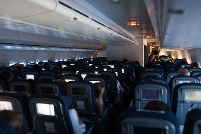 People traveling in airplane