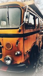 Close-up of yellow car