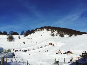 Ski slopes on sunny day