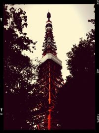 Low angle view of tower against sky