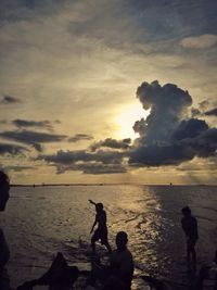 Scenic view of sea at sunset