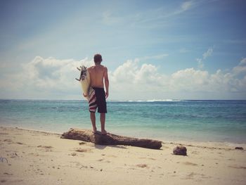 Scenic view of beach against sky