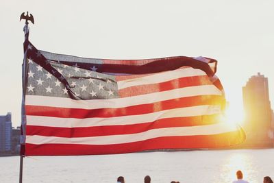 American flag against sky