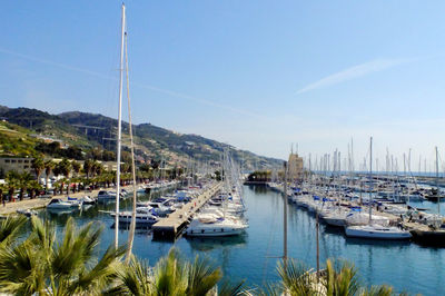 Boats in harbor