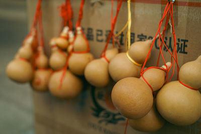 A group of natural dried bottle gourds known as hulu - a good luck symbol