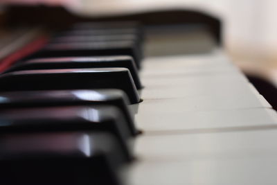 Close-up of piano keys