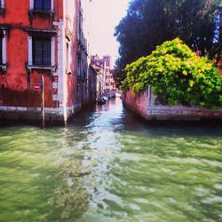 View of canal in city