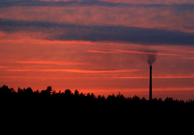 Silhouette of trees at sunset