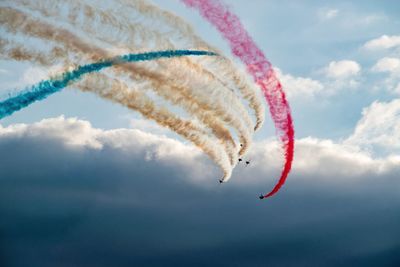 Vapor trail from red arrows aerobatic display team