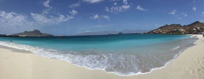 Panoramic view of beach against sky