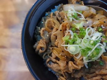 High angle view of food in bowl