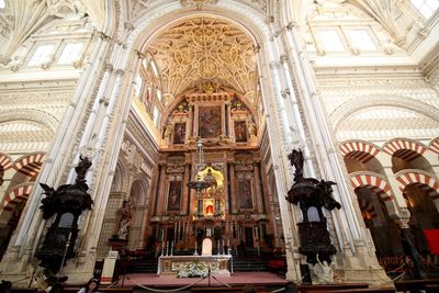 Low angle view of statue of cathedral