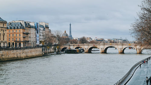 Bridge over river in city