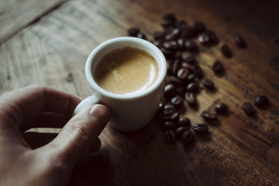 Close-up of hand holding drink