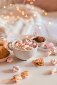 Close-up of cookies on table