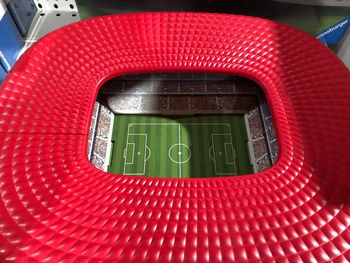 Close-up of empty seats in bus