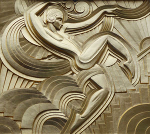 Close-up of sculpture in building