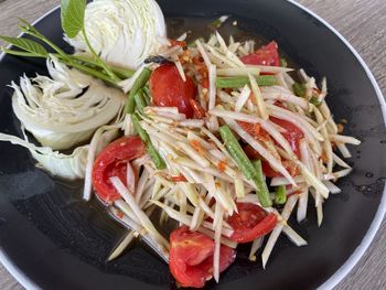 High angle view of salad in plate