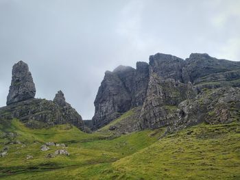 Panoramic view of landscape and mountains against sky