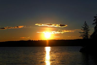 Scenic view of sunset over sea