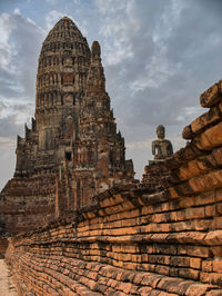 Low angle view of old building against sky