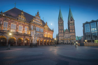 Illuminated city at night