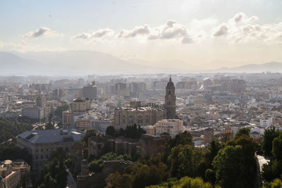 Aerial view of buildings in city