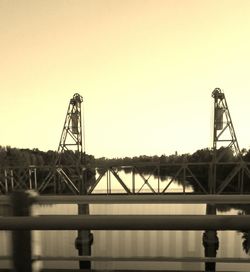 Low angle view of suspension bridge