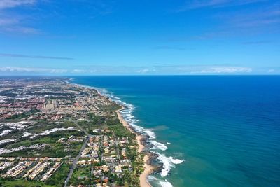 High angle view of sea against sky