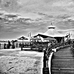 Empty pier on sea