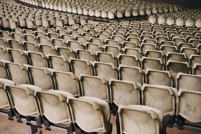Empty chairs in row