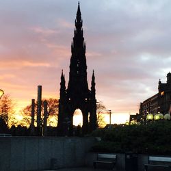 View of cathedral against sky during sunset