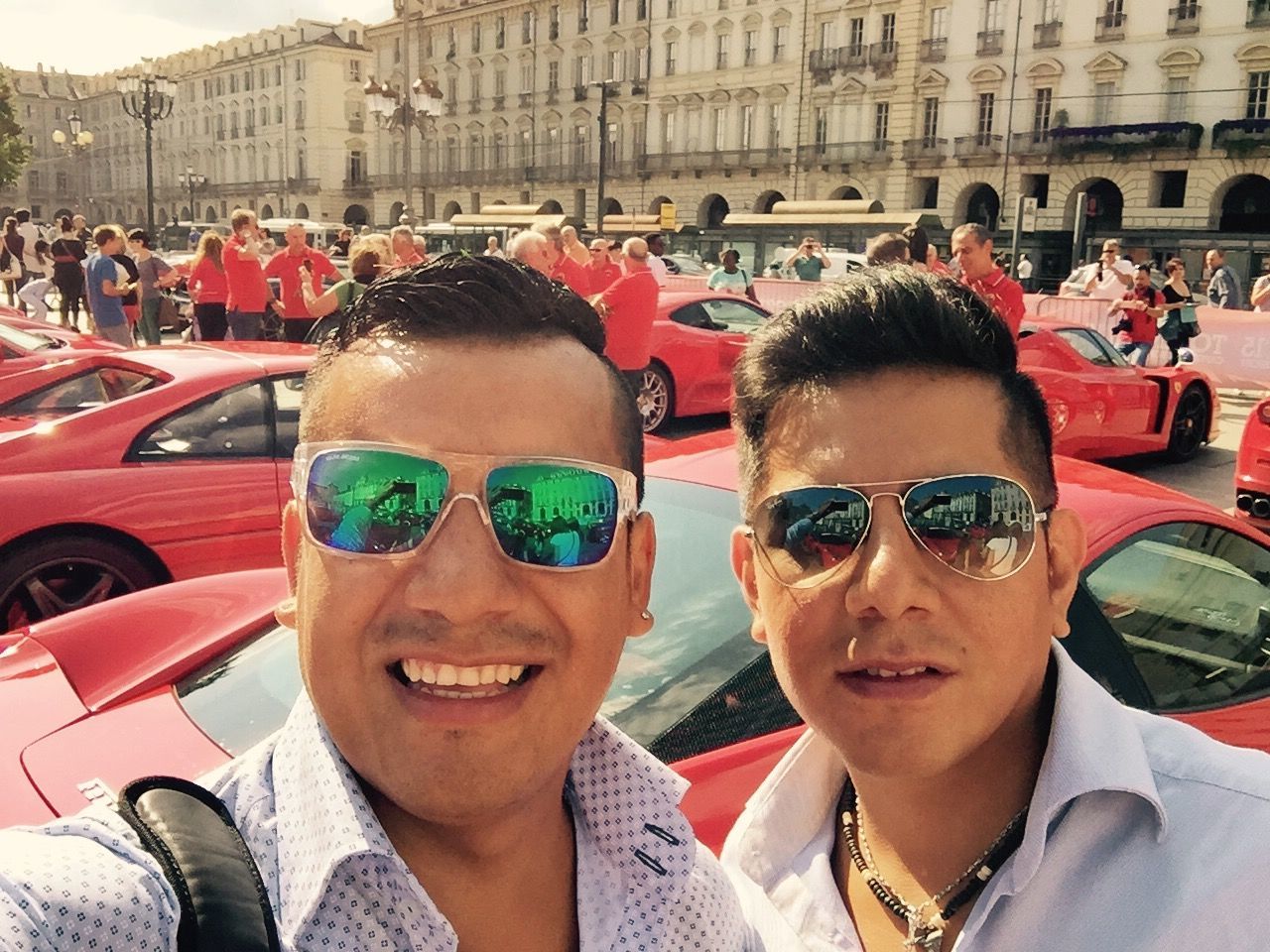 lifestyles, leisure activity, portrait, person, looking at camera, young adult, sunglasses, headshot, car, transportation, front view, smiling, young men, head and shoulders, happiness, mode of transport, togetherness, large group of people