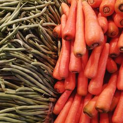 High angle view of vegetables for sale at market stall