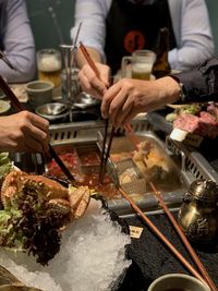 People having food - hot pot dinner in hong kong