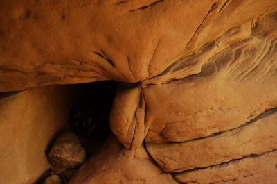 Close-up of rock formation in desert