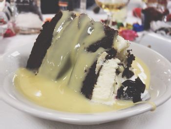 Close-up of ice cream in plate