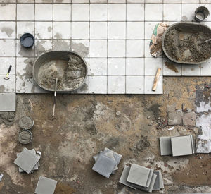 High angle view of abandoned building