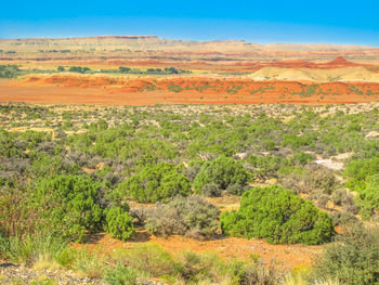 Scenic view of land against sky