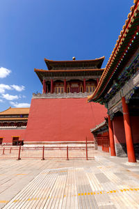 View of temple building against sky