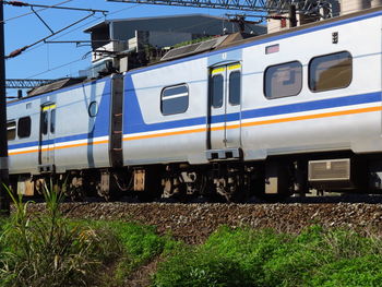 Train at railroad station platform