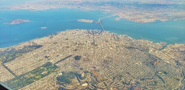 High angle view of city