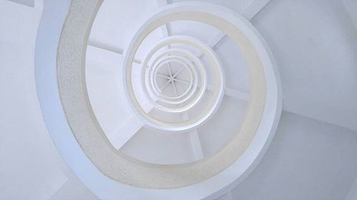 Directly below shot of spiral staircase