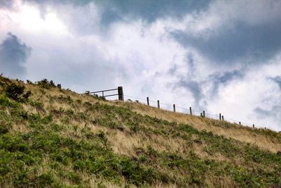 Scenic view of hill against sky